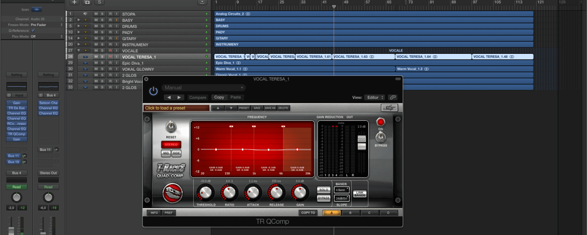Mix mastering poradnik - kompresja wielozakresowa partie wokalne